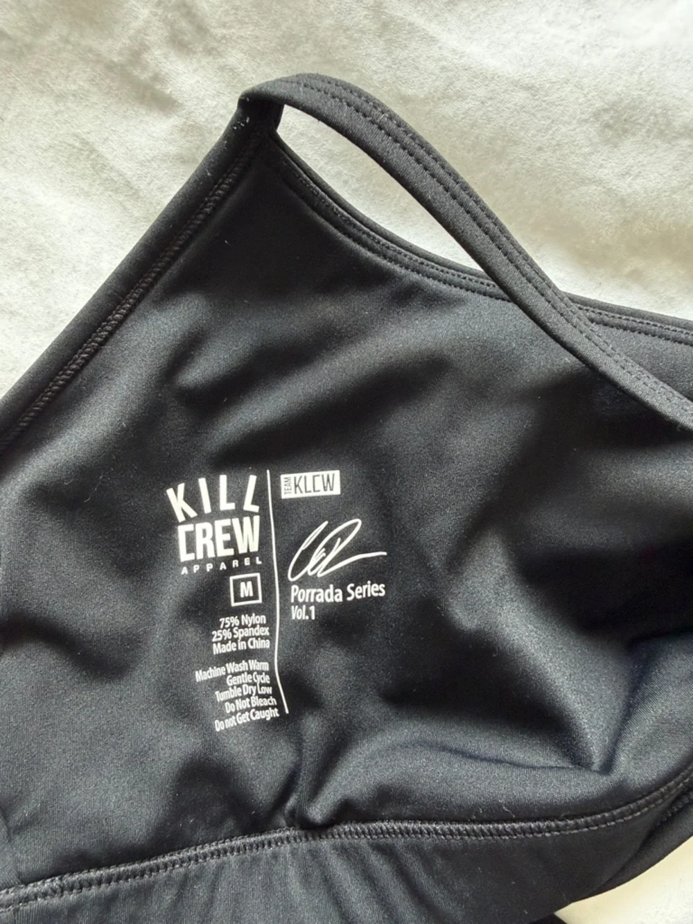 Kill Crew Black Sports Bralette with White Logo - Picture 2 of 3